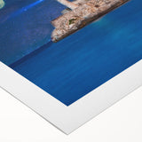 Art deco poster of Caribbean Cuba scenery in vibrant colors on rolled canvas, suitable for dining room wall art.