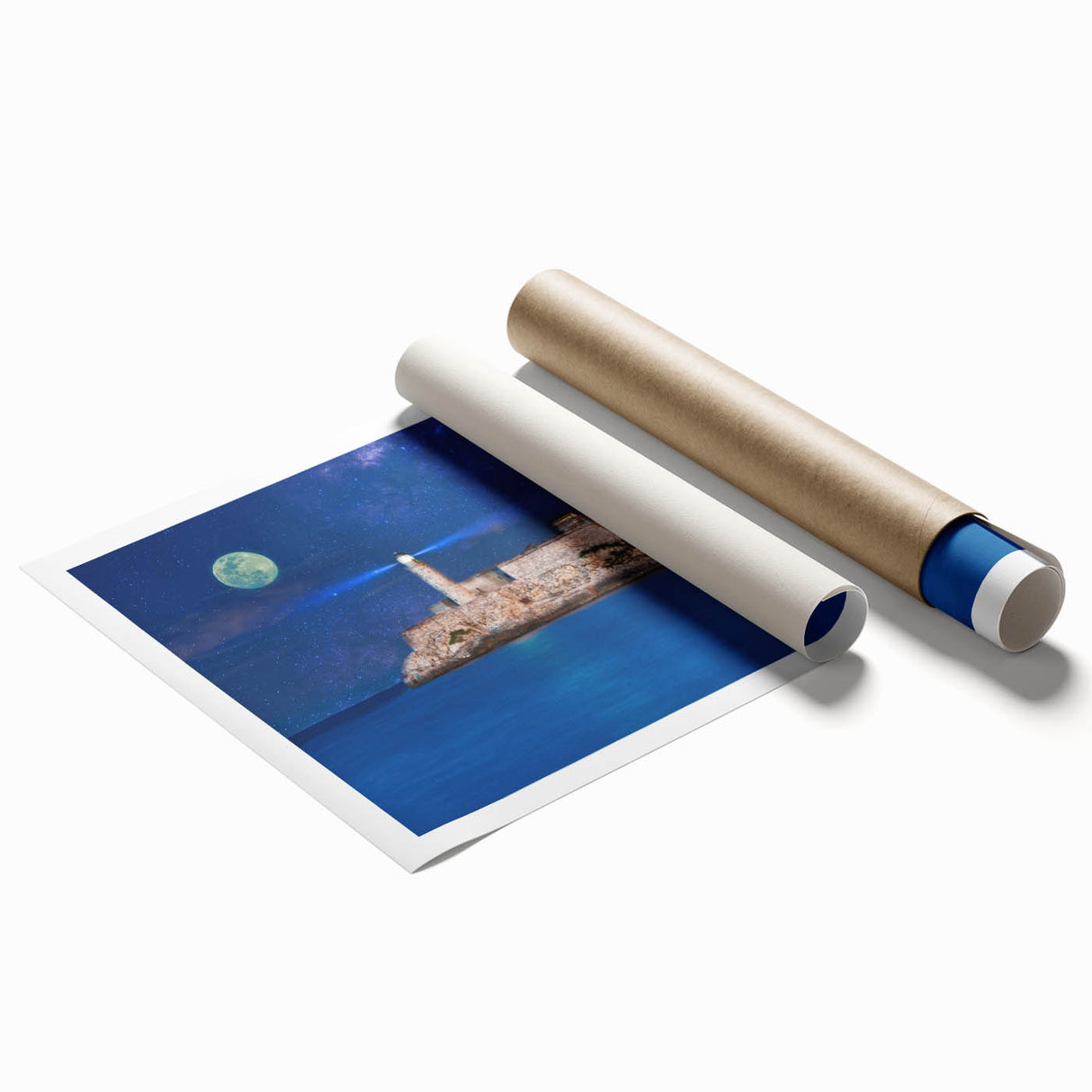 Extra large rolled print depicting a vibrant Caribbean scene with lush florals, ideal for classy bathroom wall art.