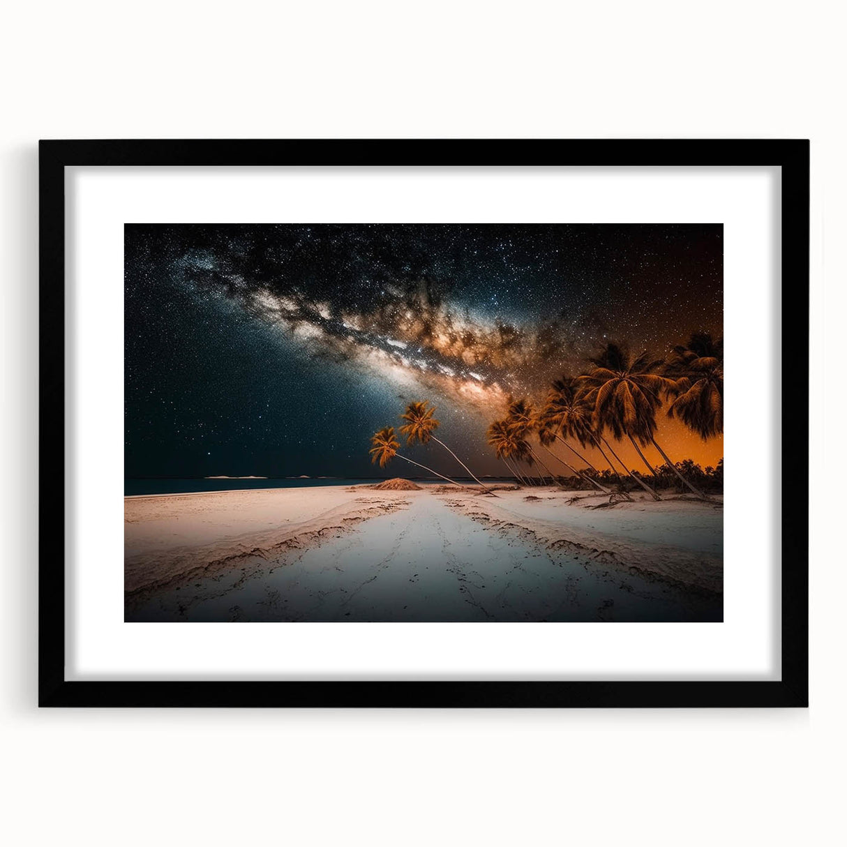 Extra large framed abstract art print depicting a colorful, textured Caribbean scene, ideal for living room decor.