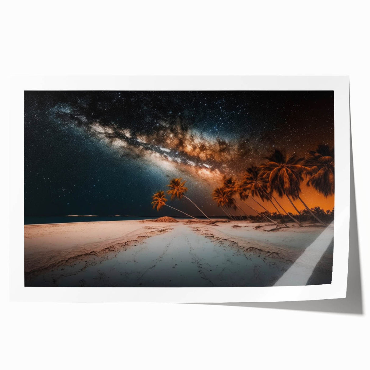 Extra large rolled canvas depicting a vibrant Caribbean scenery with lush florals, ideal for dining room wall art.
