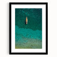 Extra large abstract art print of Caribbean Saint Lucia scenery in vibrant colors on a textured canvas, framed in black.