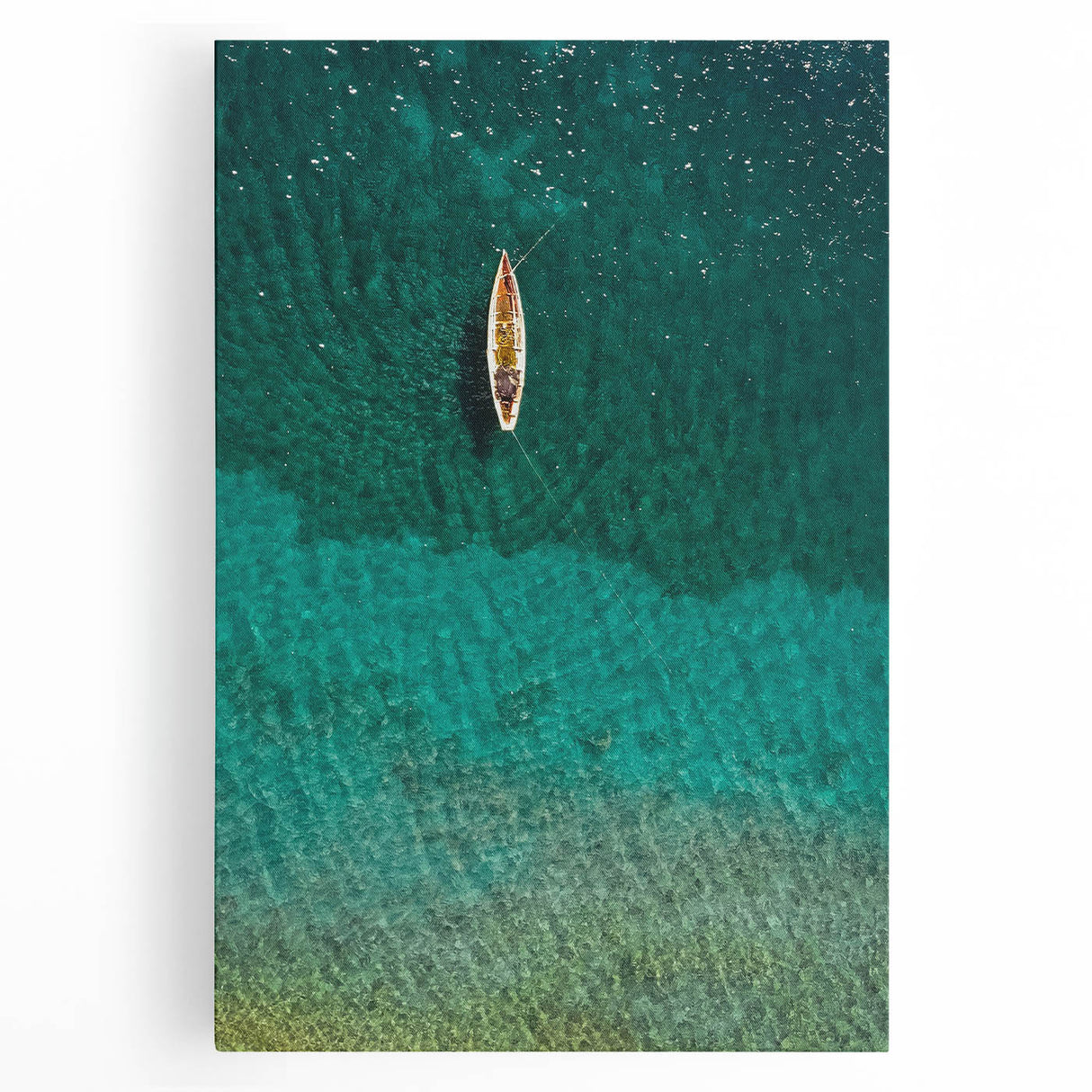 Black and white photograph of Saint Lucia scenery on large stretched canvas, ideal for kitchen wall art.