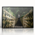 Large abstract wall art depicting a Belizean landscape in muted earth tones on a framed acrylic.