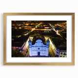 Extra large abstract art print of a textured Central American landscape in gold frame, ideal for living room decor.