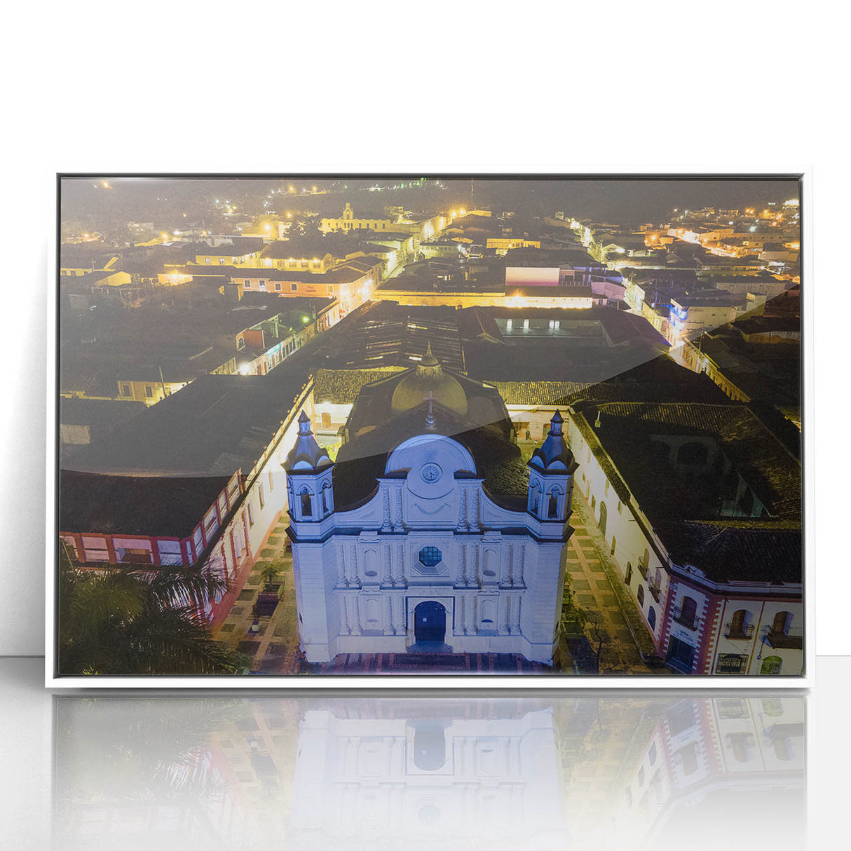 Framed acrylic print of a serene Honduran landscape in soft pastel colors, ideal for modern nursery wall decor.