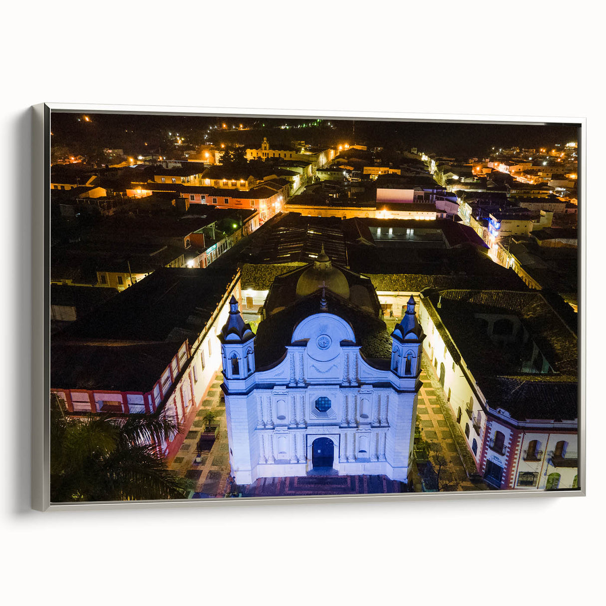 Landscape art painting of a Central American scenery on framed canvas.