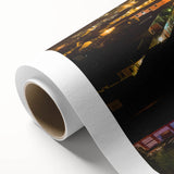 Art deco poster of a Central American landscape in pastel shades on rolled canvas, ideal for nursery wall art.