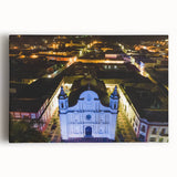 Large black and white photograph of a Central American landscape on stretched canvas, suitable for kitchen wall art.