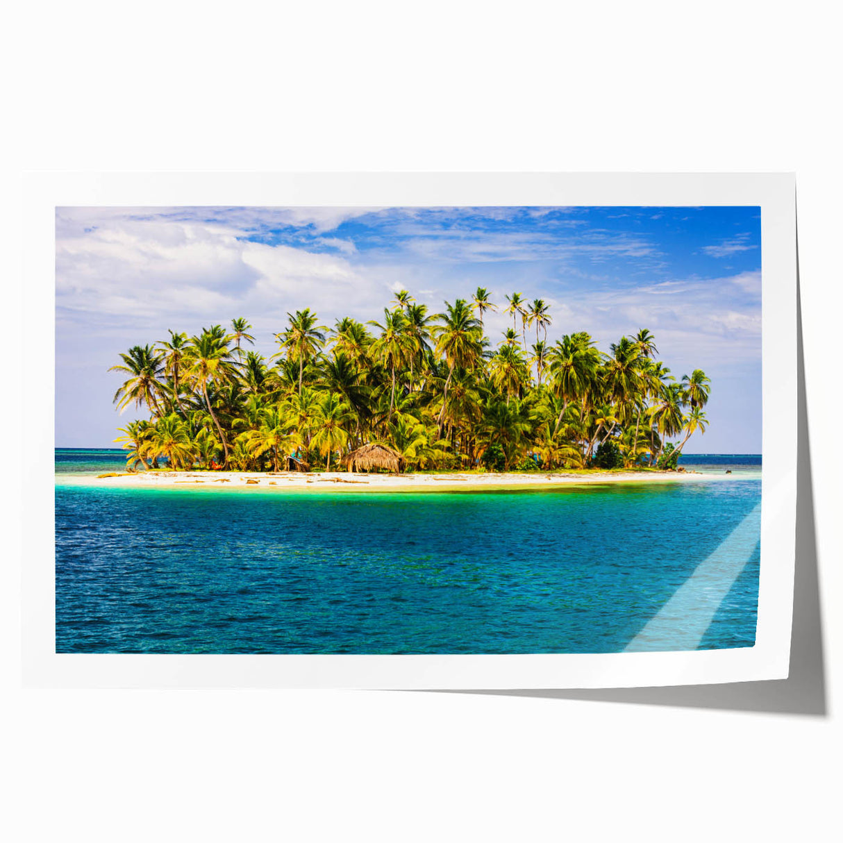 Extra large rolled print of a vibrant Central American landscape with lush greenery and flowers.