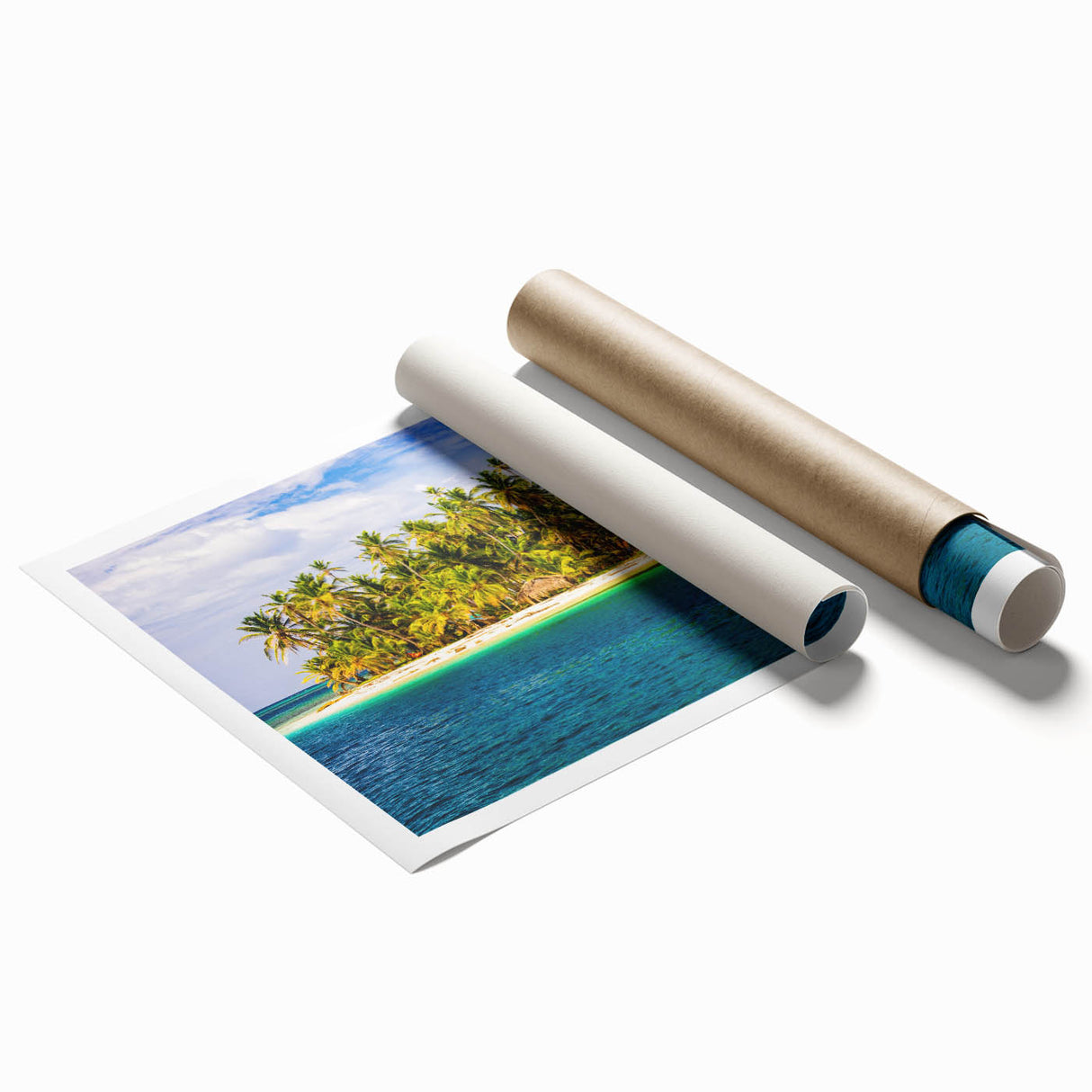 Extra large rolled print of a Panama scenery with vibrant floral elements, ideal for classy bathroom wall art.