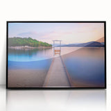 Large abstract wall art depicting a European Albanian scenery in black acrylic, framed, ideal for modern art wall decor.