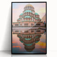 Large abstract wall art depicting a European Bulgarian scenery in muted earth tones on a framed acrylic.
