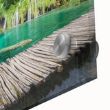 Large abstract wall art of a Croatian landscape in muted earth tones on acrylic glass, suitable for dining room decor.