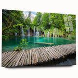 Large abstract wall art of a Croatian landscape on acrylic glass, in muted earth tones.