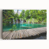 Black and white stretched canvas featuring a scenic view of a Croatian coastal town, ideal for kitchen wall art.