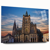 Acrylic print of Prague scenery featuring muted earth tones, ideal for bedroom or dining room art.