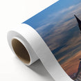 Art deco poster of Prague skyline in muted pastels on rolled canvas, suitable for nursery wall art or dining room decor.