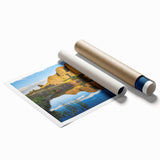 Extra large rolled print of a floral scene in Czech Republic, using muted earth tones, ideal for classy bathroom wall art.