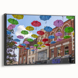 Black and white vintage poster art of Piccadilly, England on framed canvas, ideal for bedroom wall decor.