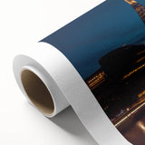 Art Deco style poster of the Thames River with soft blue and gray tones on rolled canvas, ideal for nursery wall art.