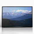 Framed acrylic print of the French Alps in muted earth tones, ideal for modern art wall decor.