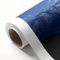 Art deco poster of the French Alps in pastel shades on rolled canvas, ideal for nursery wall art.