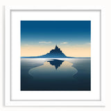Textured art print of an abstract European scenery in muted earth tones, framed with a white mat, ideal for bedroom art.