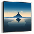 Black and white vintage poster art of a French landscape on a framed canvas, ideal for bedroom wall decor.