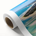 Art deco poster of Nice, France with pastel shades on rolled canvas, suitable for nursery wall art or dining room decor.