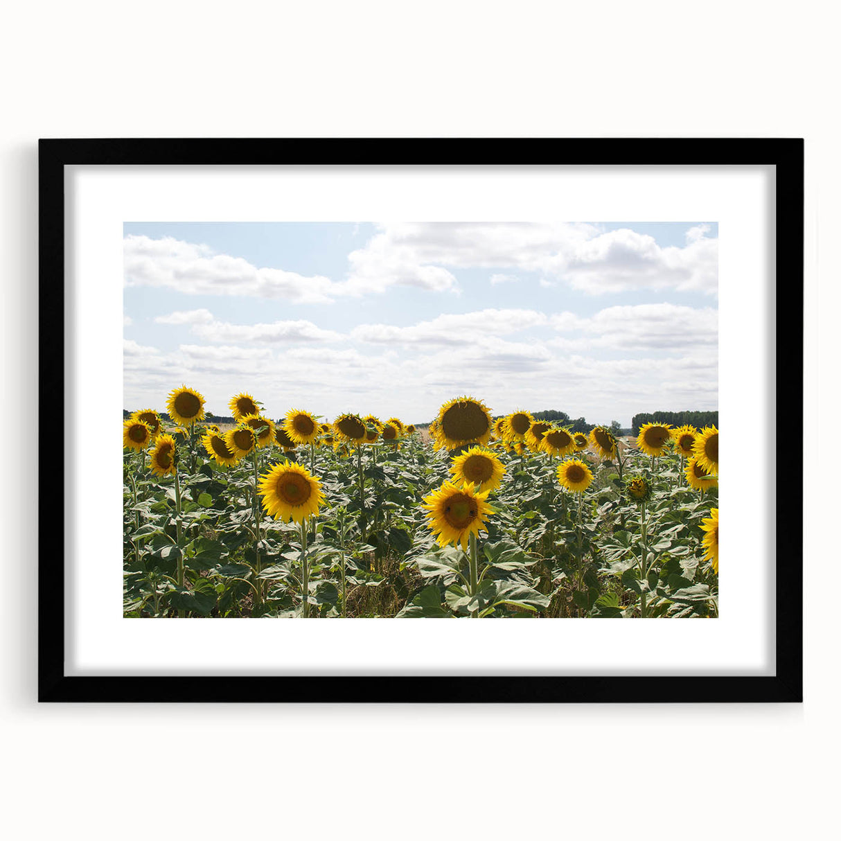 Extra large abstract art print of a colorful, textured European scenery in a black frame, ideal for living room decor.