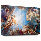 Acrylic print of a large abstract depiction of the Versailles scenery in muted earth tones.