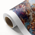 Art Deco poster of Versailles scenery on rolled canvas, featuring pastel shades, ideal for nursery wall art or dining room.