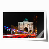 Munich cityscape with floral foreground in pastel shades on rolled print, suitable for art wall dining room.