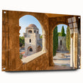 Acrylic print of a European landscape from Rhodes, Greece, featuring muted earth tones.