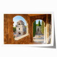Extra large rolled print of a scenic view in Rhodes, Greece, with vibrant blue and white tones.