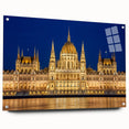 Large abstract wall art depicting a European scenery on acrylic glass, ideal for bedroom or dining room decor.