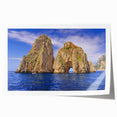 Rolled print of Capri, Italy scenery in soft pastel shades, ideal for art wall dining room.