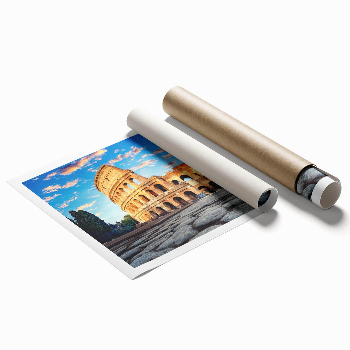 Extra large rolled print of the Colosseum in Italy, ideal for classy bathroom wall art.