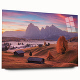 Acrylic print of the Dolomites in Italy featuring muted earth tones, ideal for bedroom or dining room art.