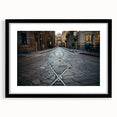 Abstract art print of a colorful Milan scenery in vibrant hues on a textured, extra large canvas.