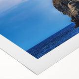 Art deco poster of Portofino, Italy with vibrant coastal colors on a rolled canvas, suitable for dining room decor.