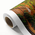 Art Deco style poster of Rome with muted earth tones on rolled canvas, ideal for nursery wall art or dining room.