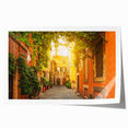 Extra large rolled print of Rome with vibrant floral foreground, ideal for art wall dining room.