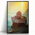 Large abstract wall art depicting a Sicilian landscape in muted earth tones on a framed acrylic.