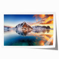 Extra large rolled print of a Norwegian landscape with vibrant green and blue tones, ideal for art wall dining room.