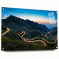 Acrylic print of a European landscape in Romania, featuring muted earth tones, ideal for dining room decor.