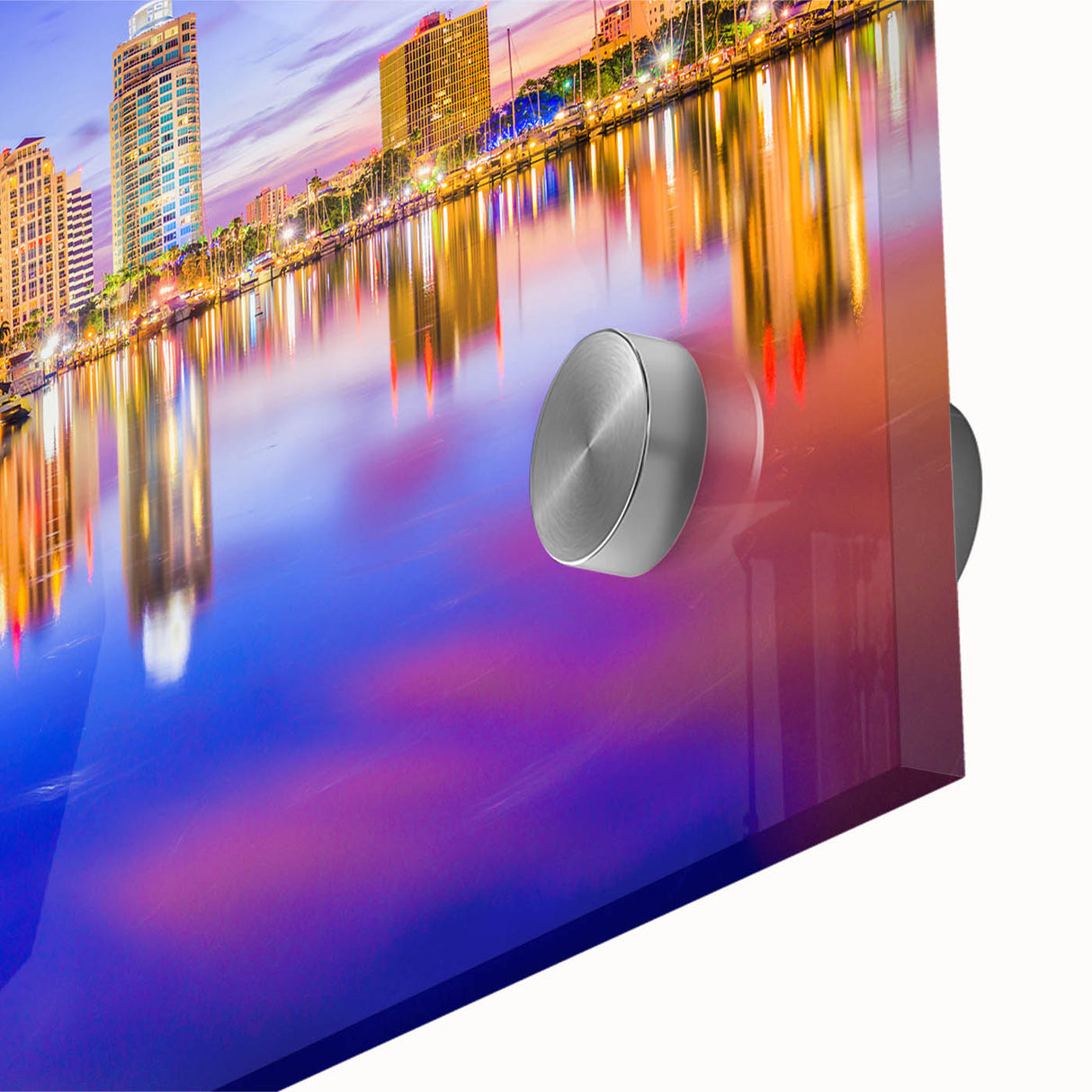 Large abstract wall art of St. Petersburg scenery in mid-century modernist style, ideal for dining room art.