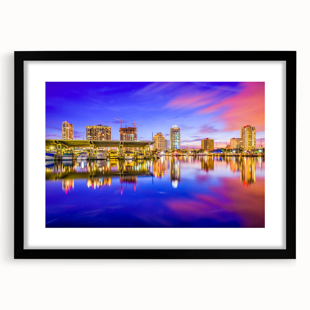 Extra large abstract art print of a colorful, textured European scenery on a framed canvas, ideal for living room decor.
