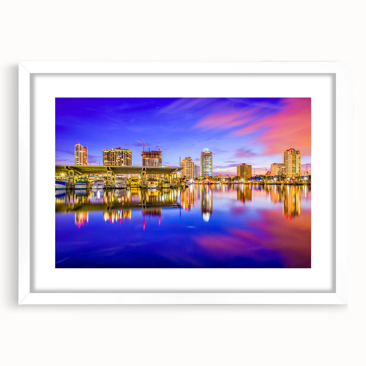 Textured abstract art print of a European cityscape in muted gray tones, framed with a white mat, suitable for bedroom decor.