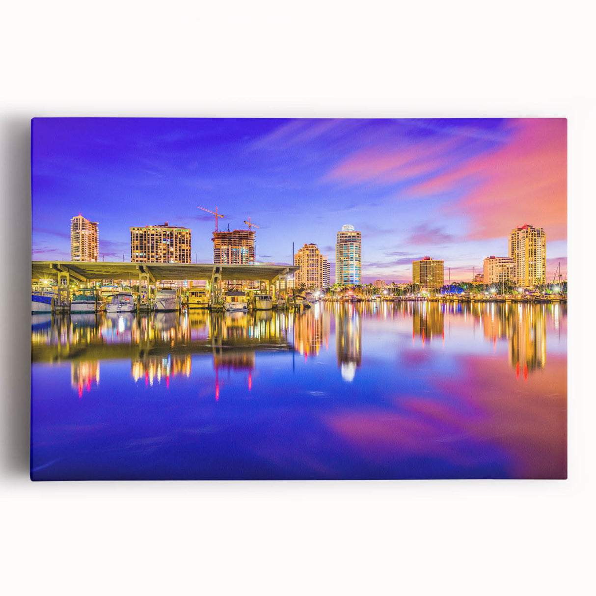 Black and white stretched canvas of St. Petersburg scenery, suitable as large kitchen wall art or bedroom decor.